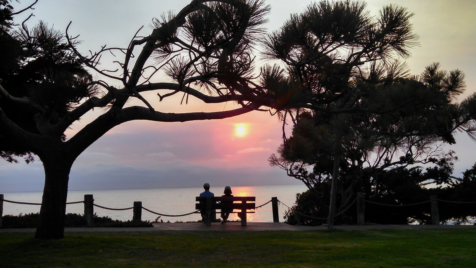 Pregnant silhouette at sunset